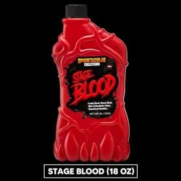 Spooktacular Creations 18 oz Fake Halloween Vampire Blood Bottle Fake Blood Stage Blood for Halloween Costume, Zombie, Vampire and Monster Makeup & Dress Up