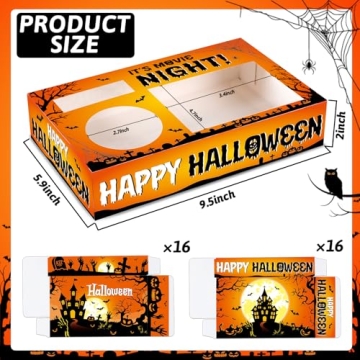 QOUBAI 32Pcs Halloween Snack Trays for Movie Nights