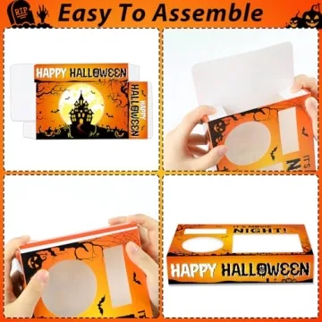 QOUBAI 32Pcs Halloween Snack Trays for Movie Nights