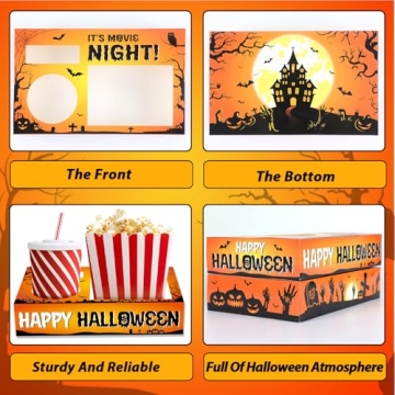 QOUBAI 32Pcs Halloween Snack Trays for Movie Nights