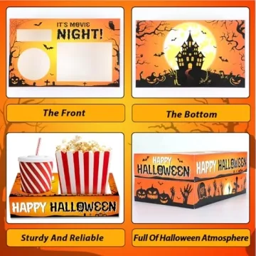 QOUBAI 32Pcs Halloween Snack Trays for Movie Nights