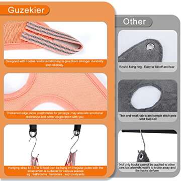 Pet Grooming Hammock for Cats & Dogs Hanging Harness Pet Supplies Set with Nail Clippers Trimmer, Pet Comb, Nail File Adjusting Band Grooming Table for Cats Dogs Bathing Washing(Pink, Small)