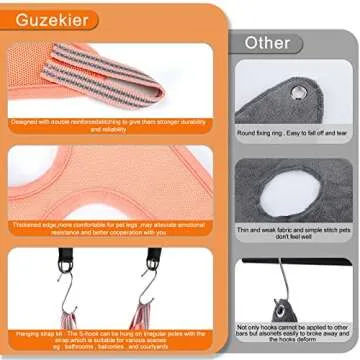 Pet Grooming Hammock for Cats & Dogs Hanging Harness Pet Supplies Set with Nail Clippers Trimmer, Pet Comb, Nail File Adjusting Band Grooming Table for Cats Dogs Bathing Washing(Pink, Small)