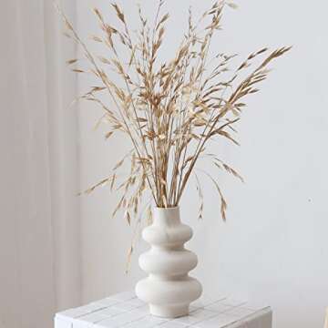PEAUARL Circle Ceramic Vase,Pampas Grass Vase,Modern Dried Flowers Vase,Decorative Vase for Centerpieces, Kitchen, Office, Living Room, Wedding, Gifts