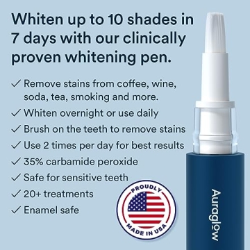 AuraGlow Whitening Pen for Safe Quick Teeth Whitening