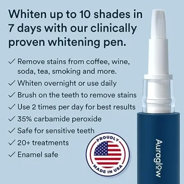 AuraGlow Whitening Pen for Safe Quick Teeth Whitening