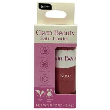 b.pure Clean Beauty Satin Lipstick Nude .12 oz