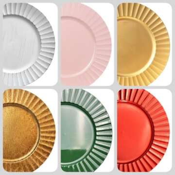 Elegant UOEKCS Antique White Charger Plates Set of 6