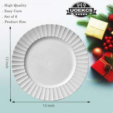 Elegant UOEKCS Antique White Charger Plates Set of 6