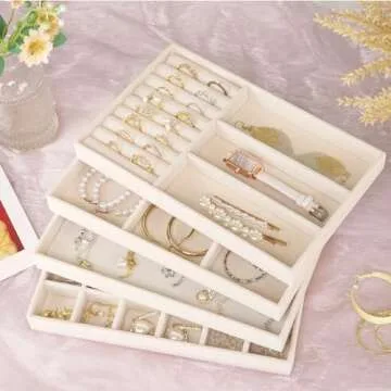 Cirhy Velvet Jewelry Organizer Set for Easy Storage