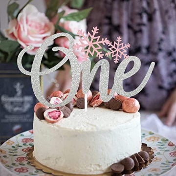 Glittery Snowflake One Cake Topper for Parties