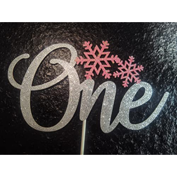 Glittery Snowflake One Cake Topper for Parties