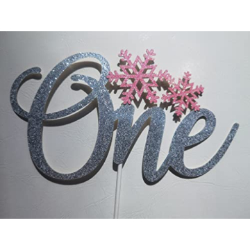 Glittery Snowflake One Cake Topper for Parties