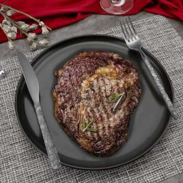 20-Piece Black Silverware Set, Hammered 18/10 Stainless Steel Flatware Set for 4, Food-Grade Cutlery Set, Tableware Set Including Fork Knife Spoon Set,Dishwasher Safe