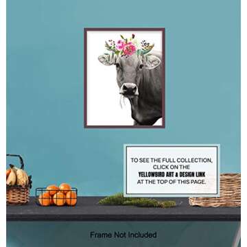 Charming Cow Wall Decor - Floral Art for Every Space