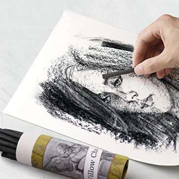 LOONENG Willow Charcoal Sticks for Artists and Kids