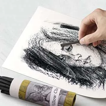 LOONENG Willow Charcoal Sticks for Artists and Kids