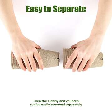 YESIACE Peat Pots, 126 Packs 3.15 Inch Seed Starting Pots with Drainage Holes Round Nursery Pot, Biodegradable Round Plant Seed Starter Peat Pots Germination Seedling Trays