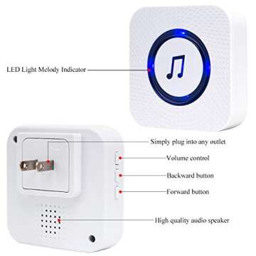 SanJie Door Chime, Door Open Contact Sensor Alarm with 500 FT Range,26 Chimes 5 Adjustable Volume for Business/Store/Home/Office When Entering 3 Sensors + 1 Receiver