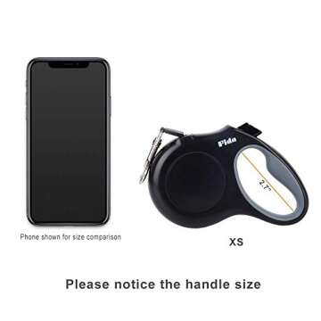 Fida Retractable Dog Leash X-Small Breed, 10 ft Durable Pet Walking Leash for Extra Small Dogs/Cats/Small Animals up to 18 lbs, 360° Tangle Free, Black
