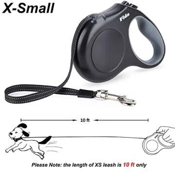 Fida Retractable Dog Leash X-Small Breed, 10 ft Durable Pet Walking Leash for Extra Small Dogs/Cats/Small Animals up to 18 lbs, 360° Tangle Free, Black