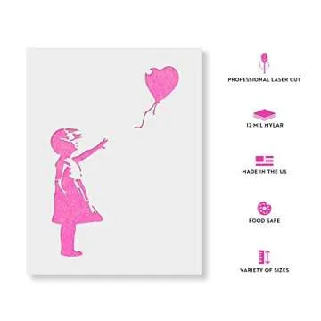 Girl with A Balloon Banksy Stencil - Balloon Girl, Banksy Stencil, Girl with Balloon, Banksy Canvas,...