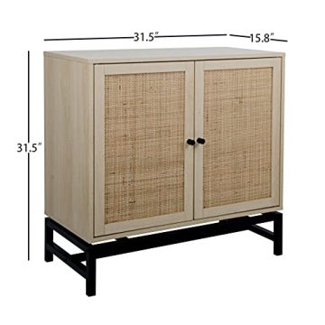 Yoluckea Accent Storage Cabinet with Rattan Doors