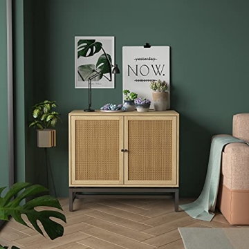 Yoluckea Accent Storage Cabinet with Rattan Doors