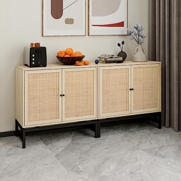 Yoluckea Accent Storage Cabinet with Rattan Doors