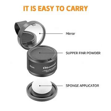 Abomet Root Touch Up Instantly Gray Hair Coverage Hairline Powder, Dark Brown, for Women Men, Hair Fibers For Thinning Hair