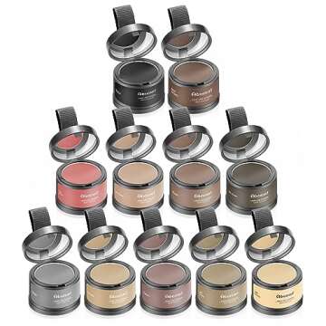 Abomet Root Touch Up Instantly Gray Hair Coverage Hairline Powder, Dark Brown, for Women Men, Hair Fibers For Thinning Hair