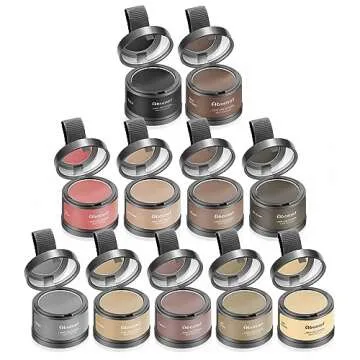 Abomet Root Touch Up Instantly Gray Hair Coverage Hairline Powder, Dark Brown, for Women Men, Hair Fibers For Thinning Hair