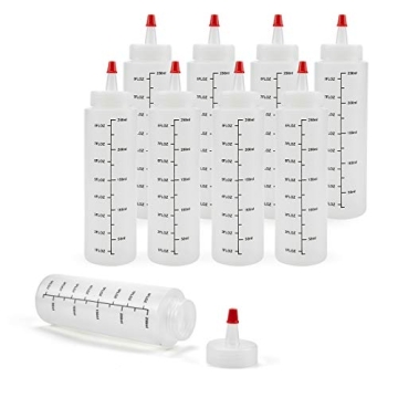 Foraineam 12-Pack 8 oz. Squeeze Bottles for Cooking & Crafting