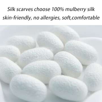 Weximil 100% Mulberry Silk Neck Scarf - 21'' x 21'' Lightweight Neckerchief - Women Men Small Square Digital Printed Scarves Gift Packed （Green）