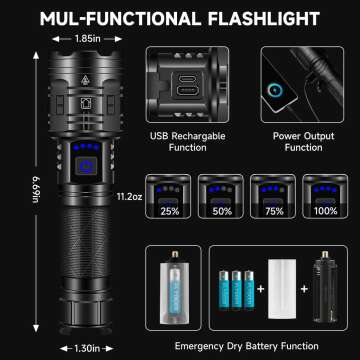 High Lumens Tactical Flashlight | 990000LM Waterproof