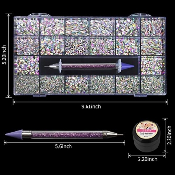 Artdone 3830pcs Nail Art Rhinestones for Creative Crafts