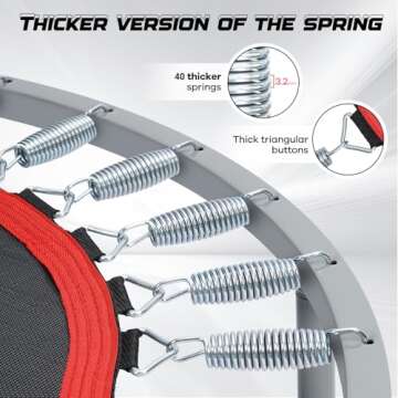 48" Rebounder for Adults,Mini Rebounder Foldable Fitness Rebounder with Adjustable Foam Handle,for Indoor/Outdoor Exercise Workout,Max Load 600LBS