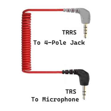 3.5mm TRS to TRRS Microphone Patch Cable for Smartphones