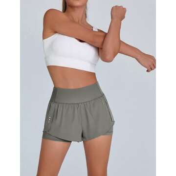 PINSPARK High Waisted Running Shorts for Women