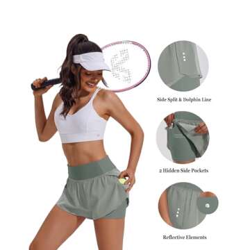 PINSPARK High Waisted Running Shorts for Women