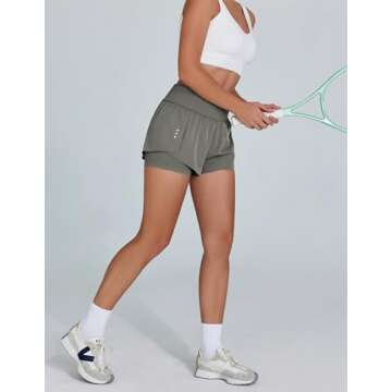 PINSPARK High Waisted Running Shorts for Women