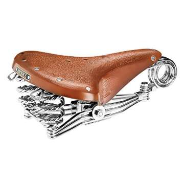 Luxury Brooks B33 Chrome Honey Leather Saddle for City Bikes - Comfort & Style