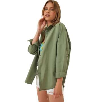 Stylish Oversized Button Down Shirts for Women in Various Colors