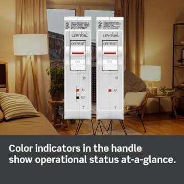 Leviton LB120-AFT 20A 1-Pole Plug-On AFCI Branch Circuit Breaker, Thermal Magnetic, 120V, White