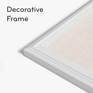 U Brands Farmhouse Linen Bulletin Board, 23"x17", White Wood Style Frame, Industrial Grade Pinning Surface