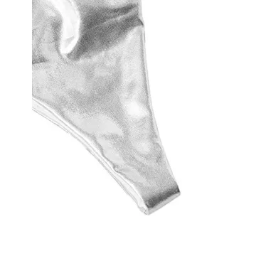 Stylish SOLY HUX Women's Metallic Halter Bikini Swimsuit