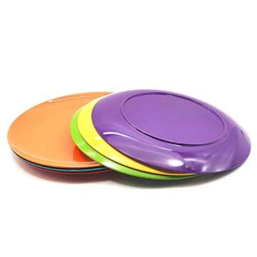 KOXIN-KARLU Colorful Melamine Dinner Plates Set of 6