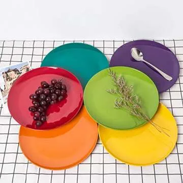 KOXIN-KARLU Colorful Melamine Dinner Plates Set of 6
