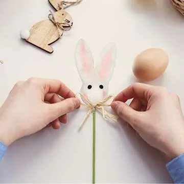 Handmade Wool Rabbit Pom Pom Banner for Easter Decor