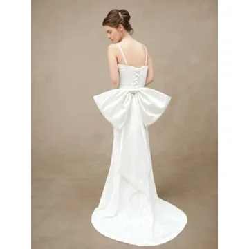 Elegant Saqulopr Big Bow for Wedding Dresses with 100cm Tail